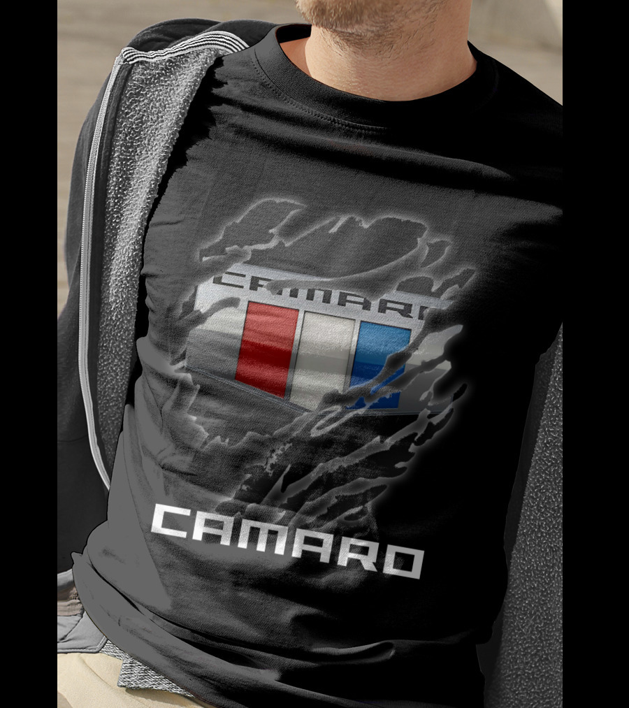 Camaro Tricolor Badge With Claw Marks T-Shirt