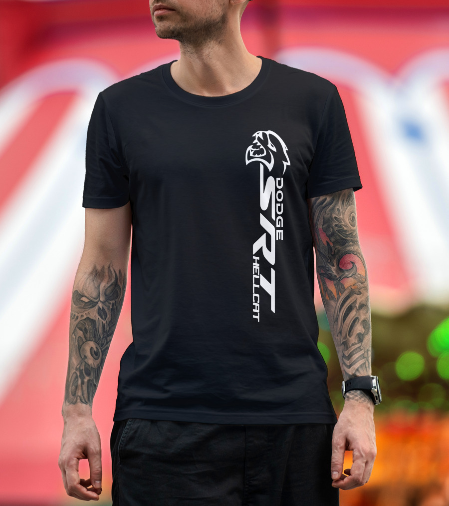 Dodge SRT Hellcat Logo with Cat Head T-Shirt