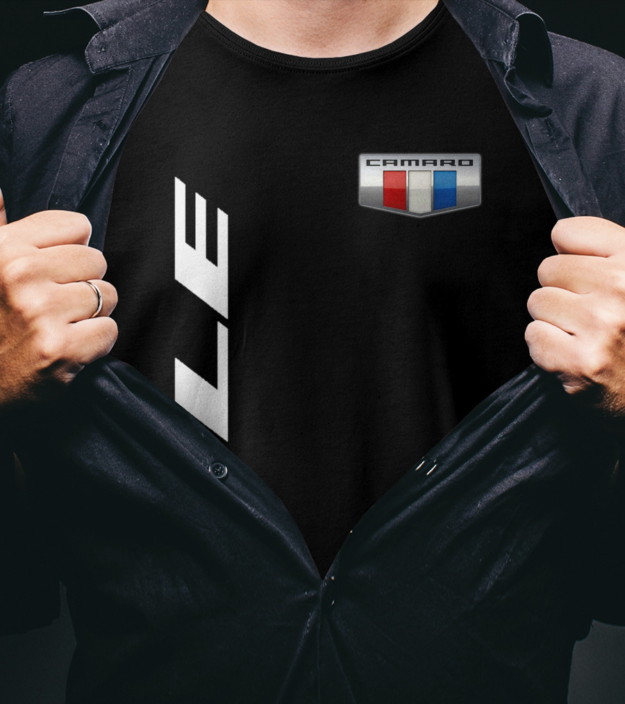 Camaro 1LE Performance Badge Red White Blue Stripe T-Shirt