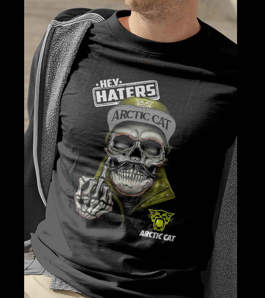 Hey Haters Arctic Cat Skull With Arctic Cat T-Shirt