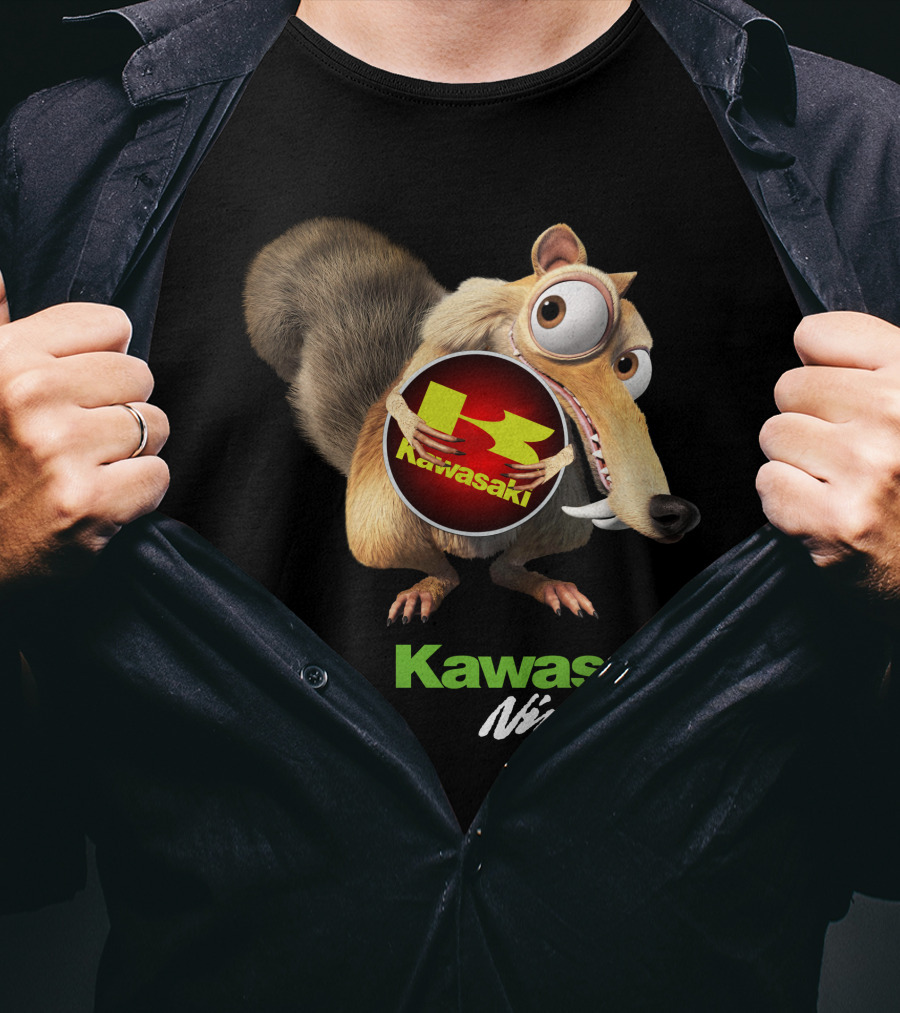 Kawasaki Ninja Ice Age Squirrel Crossover T-Shirt