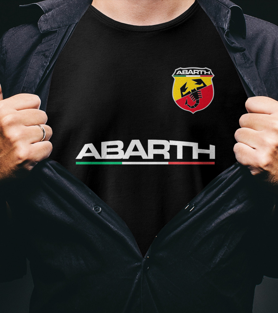 Abarth Scorpion Logo With Italian Flag Trim T-Shirt