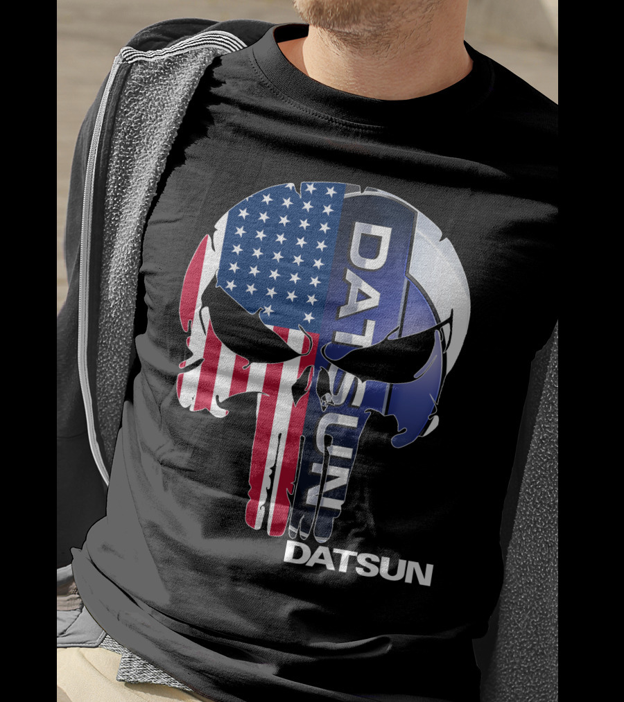 Datsun Punisher Skull American Flag T-Shirt