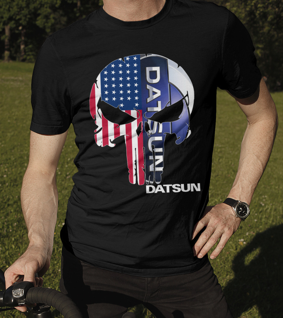 Datsun Punisher Skull American Flag T-Shirt