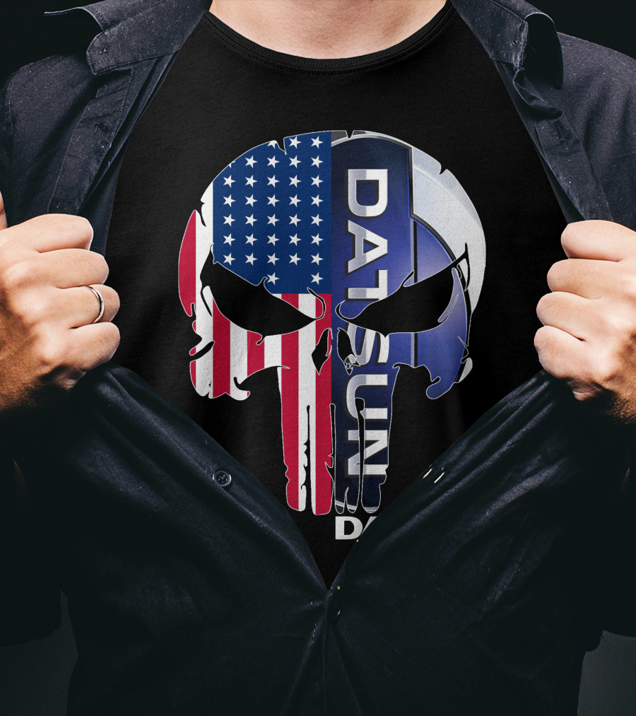 Datsun Punisher Skull American Flag T-Shirt