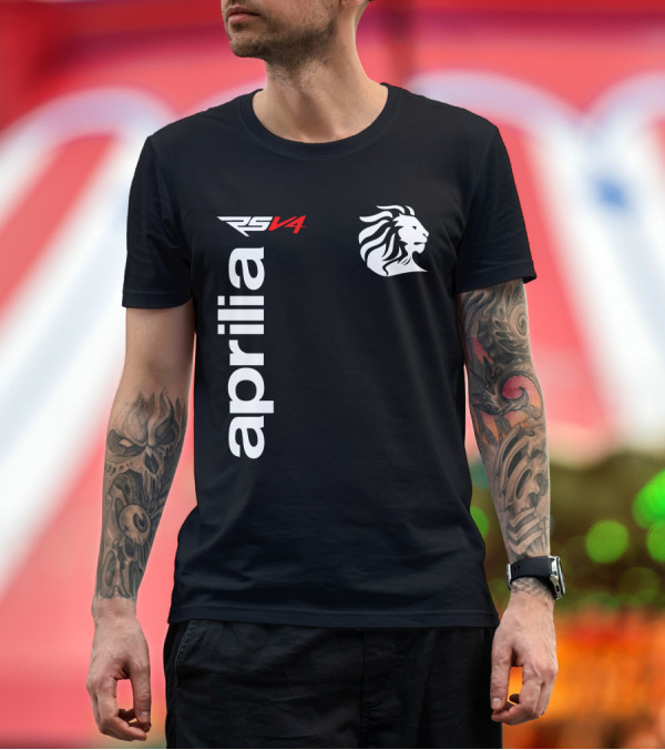 Premium T-Shirt: Aprilia RSV4 Lion Emblem T-Shirt Aprilia RSV4 Lion Emblem T-Shirt