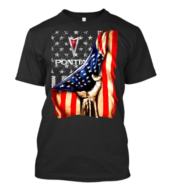 Pontiac Logo With American Flag Stars And Stripes Patriotic T-Shirt