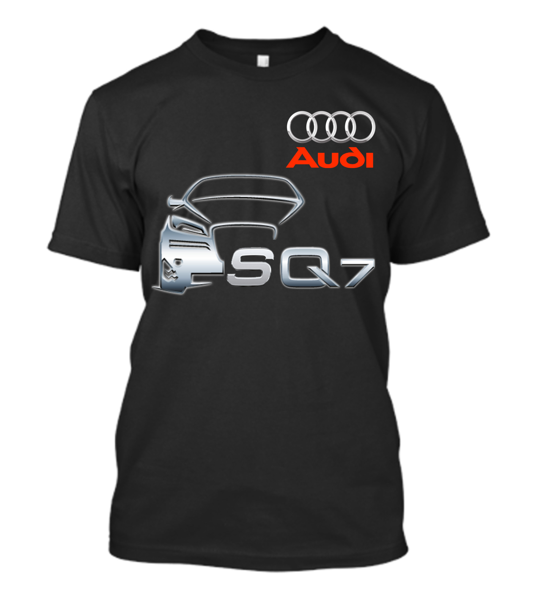 Audi SQ7 Car Outline Emblem With Iconic Four Rings T-Shirt