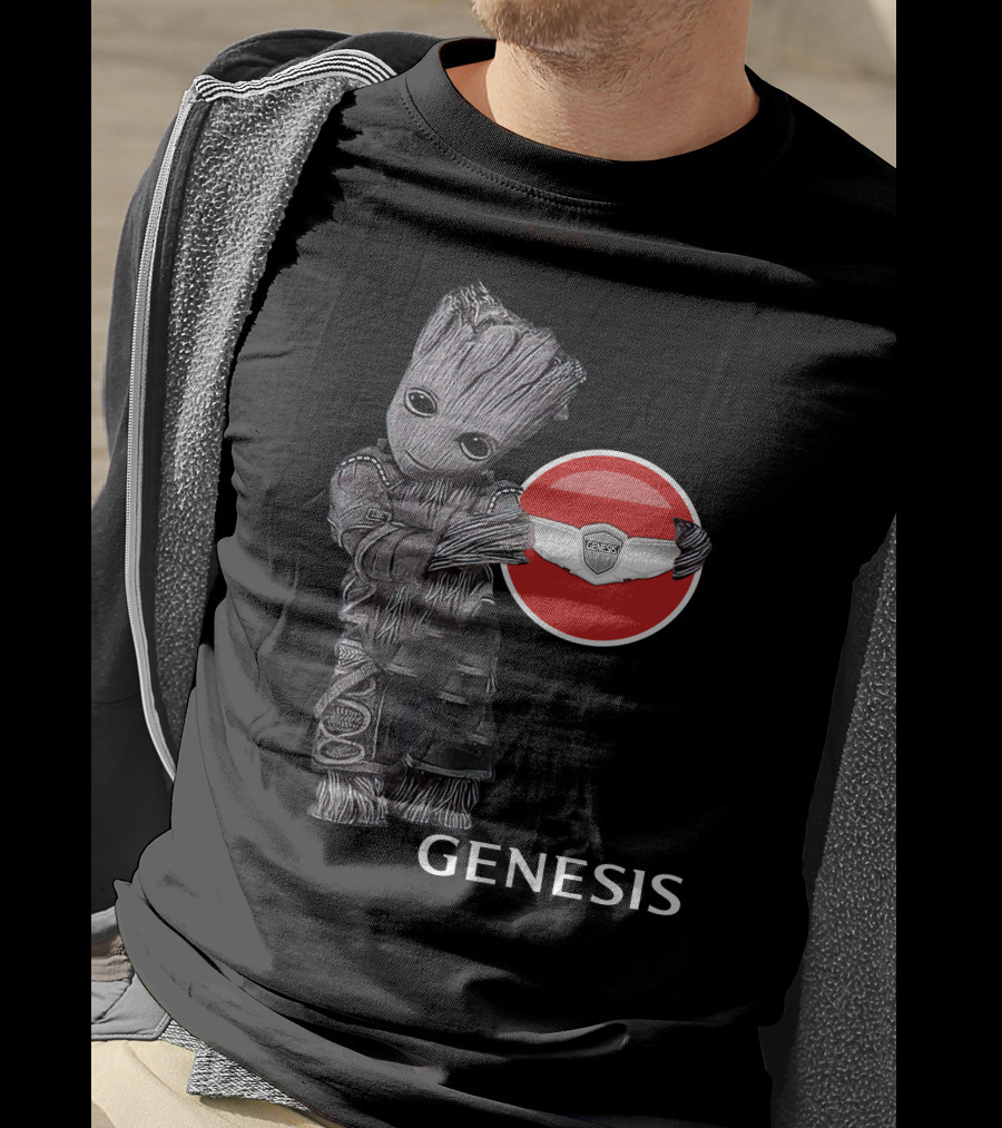 Genesis Baby Groot Holding Badge T-Shirt