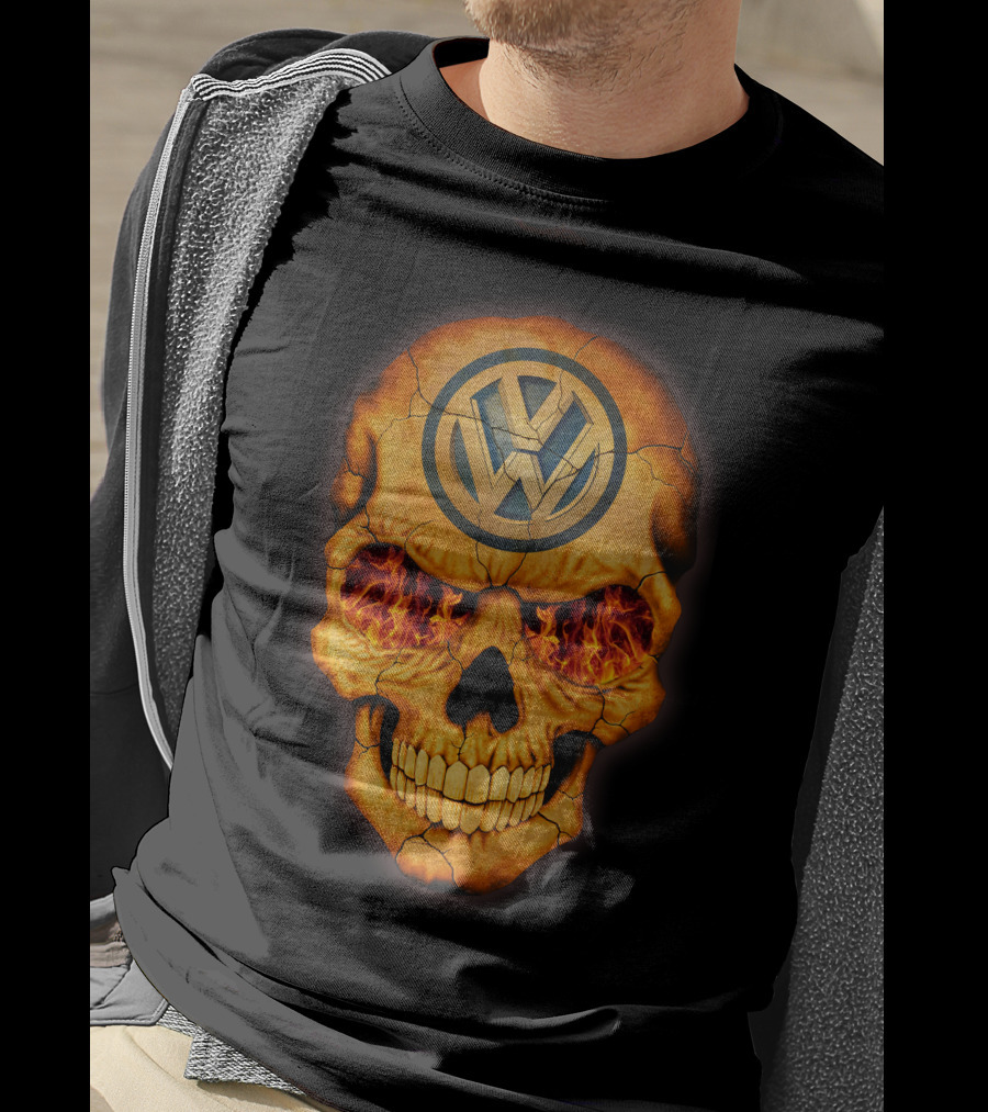 VOLKWAGEN Skull Flaming Eyes T-Shirt