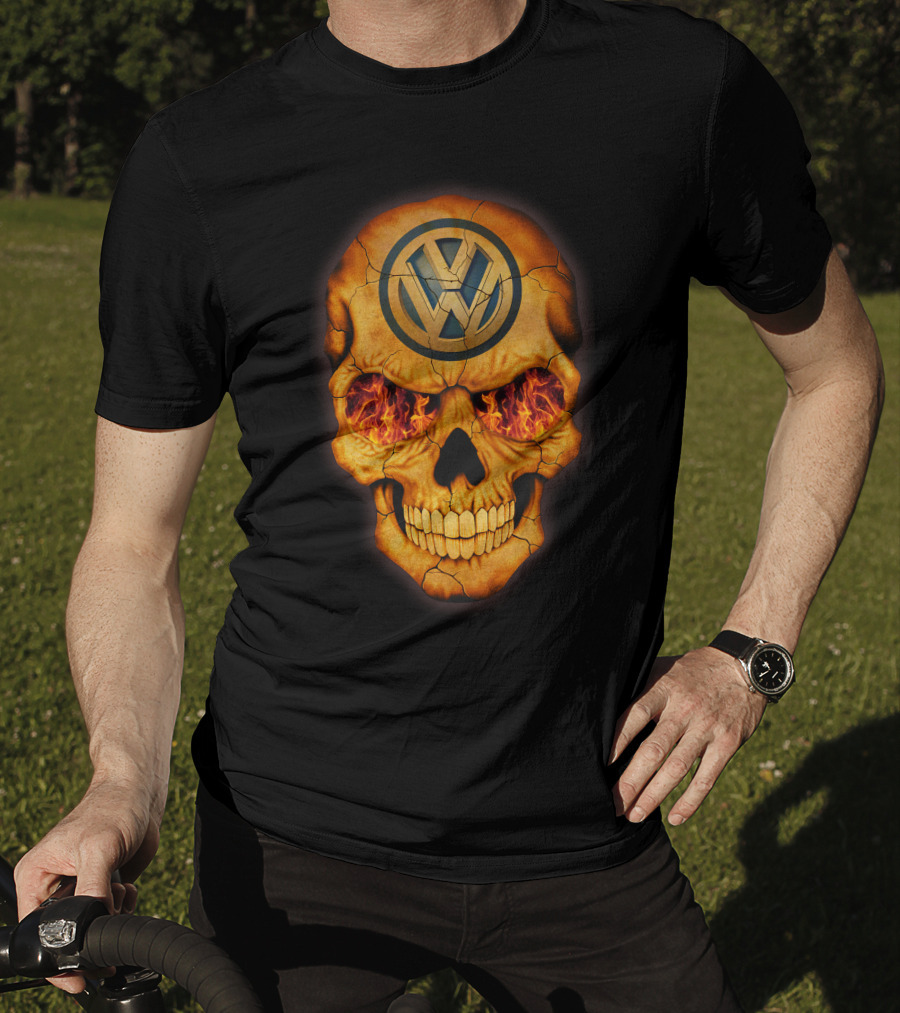 VOLKWAGEN Skull Flaming Eyes T-Shirt