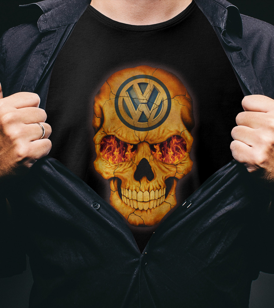 VOLKWAGEN Skull Flaming Eyes T-Shirt