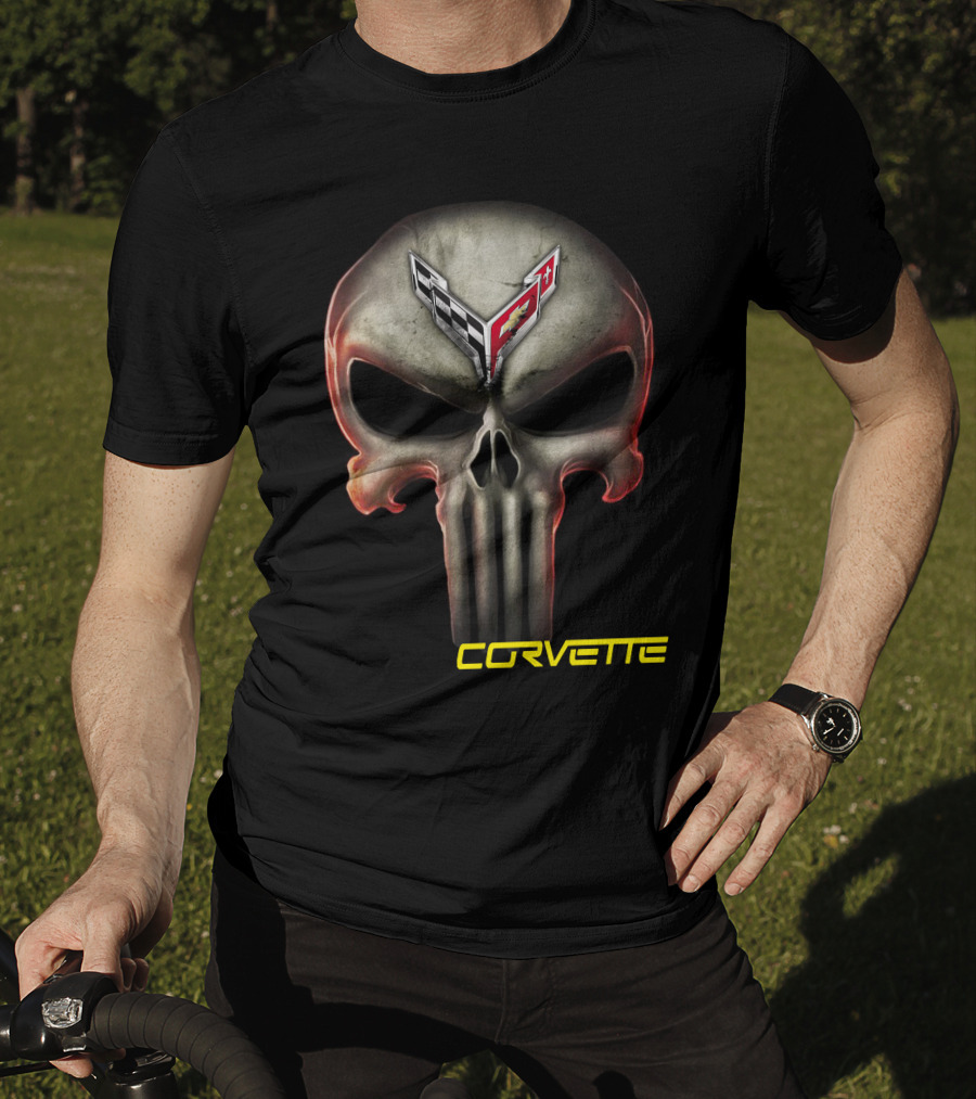 Corvette C8 Logo Skull T-Shirt