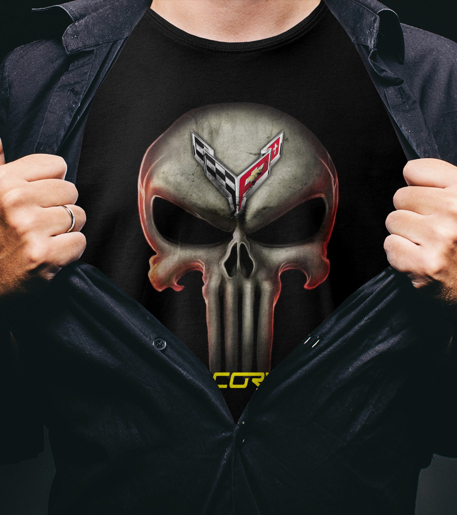 Corvette C8 Logo Skull T-Shirt