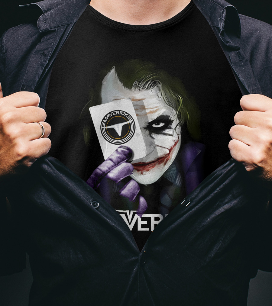 Maverick Card Joker With Iconic Face And Text T-Shirt