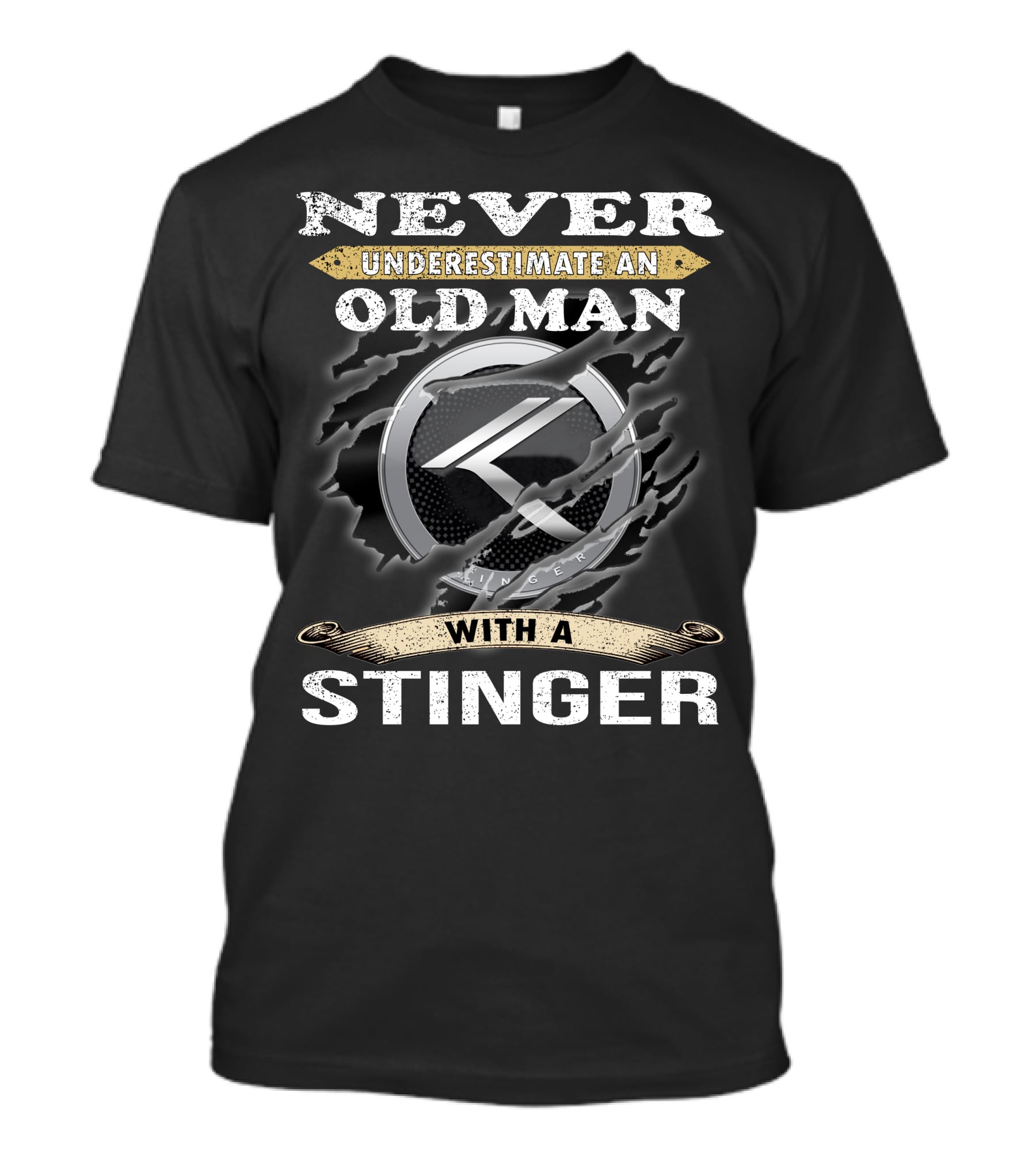 Never Underestimate An Old Man With A Stinger T-Shirt