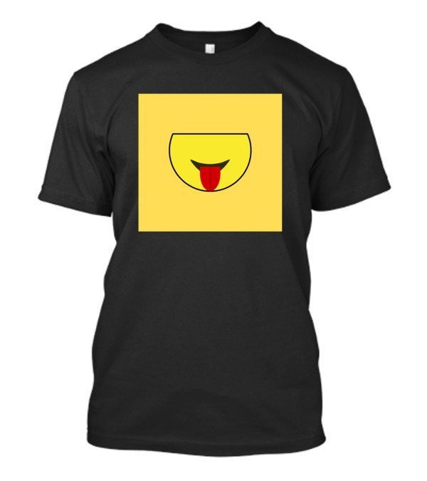 Emoji Smiling Face Sticking Out Tongue Icon Simple Black Outline T-Shirt