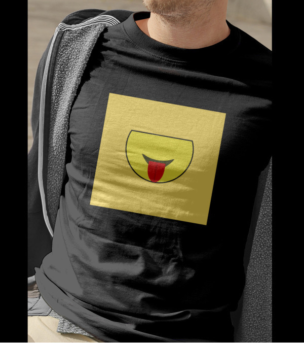 Emoji Smiling Face Sticking Out Tongue Icon Simple Black Outline T-Shirt