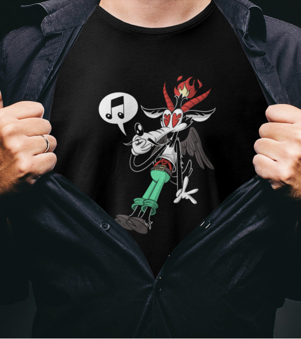 Funny Baphomet Cool Wolf Whistle Heart Eyes T-Shirt