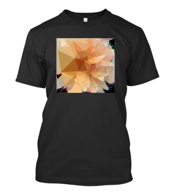Yellow Apricot Asymmetry Geometric Polygonal T-Shirt