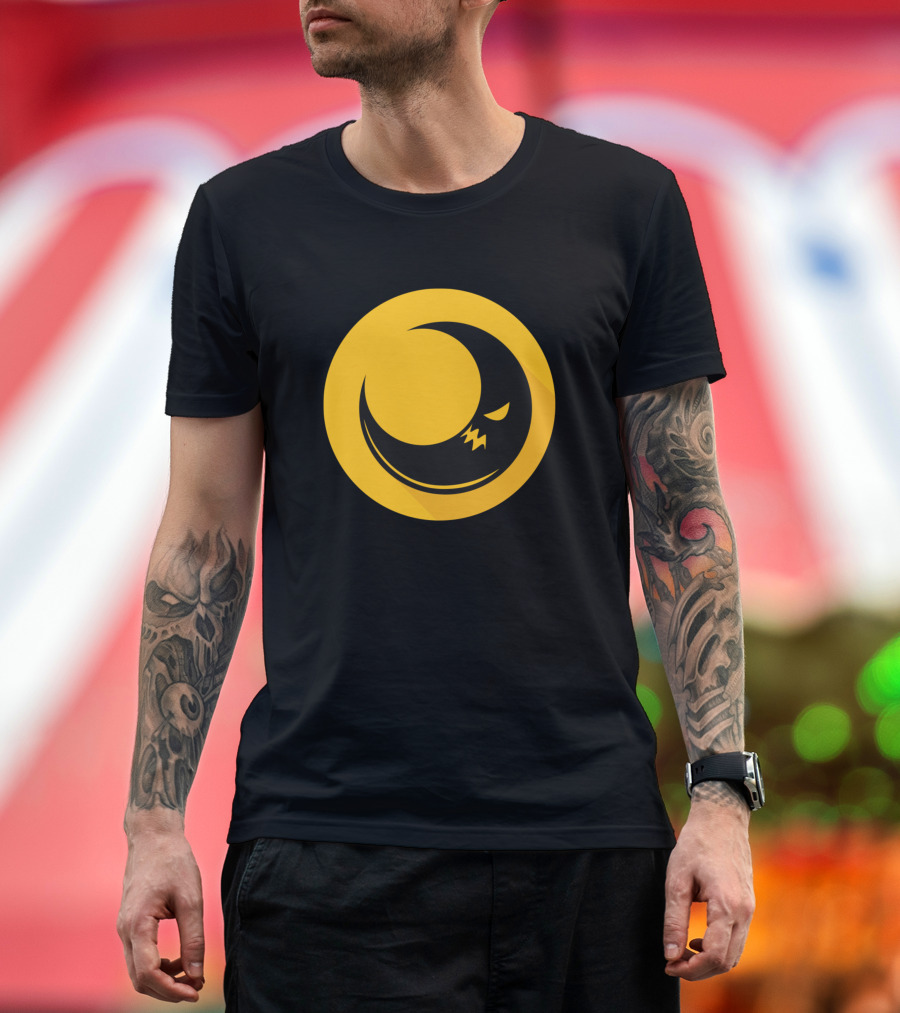 Creepy Mon Yellow Crescent Face T-Shirt