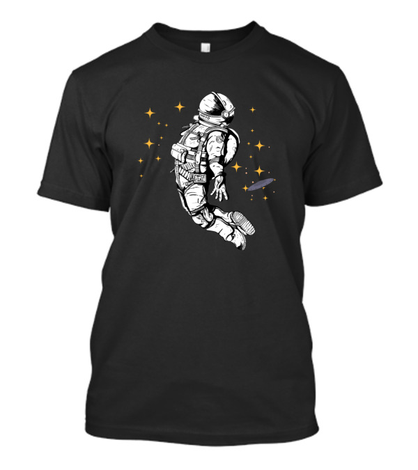 Astronaut Floating In Space Among Stars And UFO T-Shirt