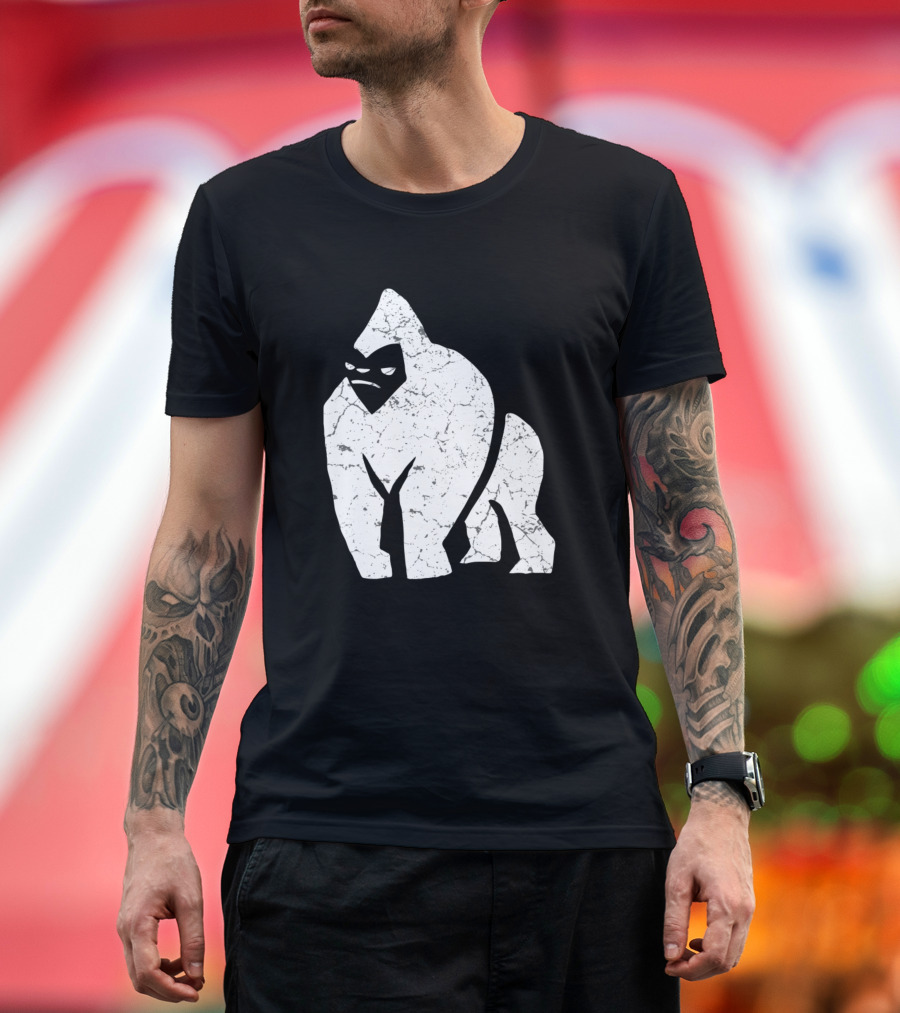 Silverback Gorilla Bold White T-Shirt