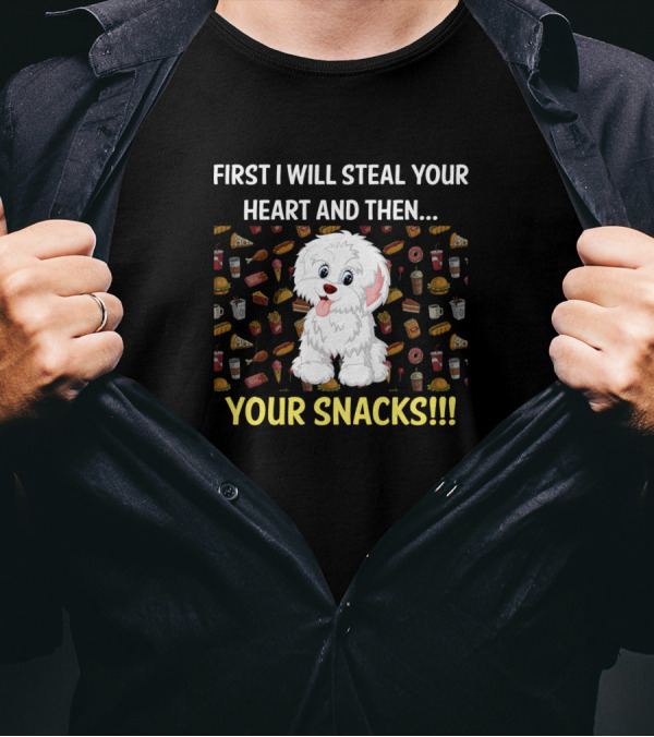 Havanese First I Will Steal Your Heart And Then Your Snacks T-Shirt