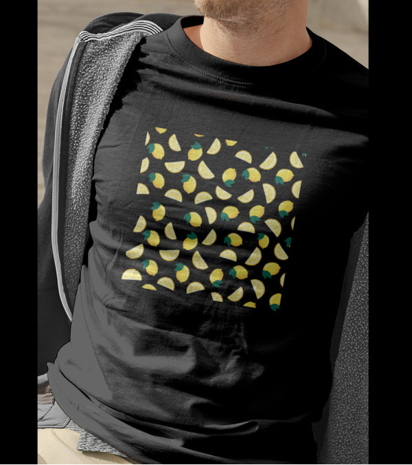 Lemon Fruit Pattern Print Background T-Shirt