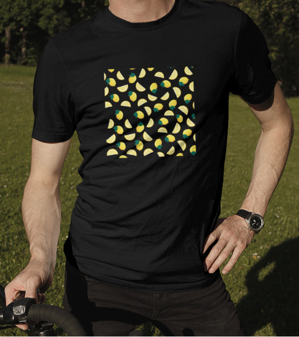 Lemon Fruit Pattern Print Background T-Shirt