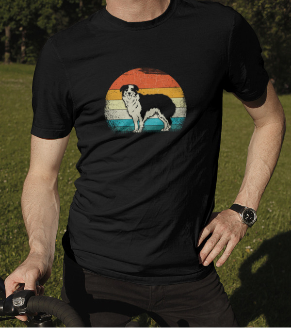 Australian Shepherd Vintage Retro Sunburst T-Shirt