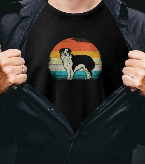 Australian Shepherd Vintage Retro Sunburst T-Shirt