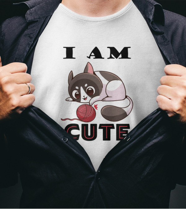 I Am Cute Cat Playing With Yarn T-Shirt