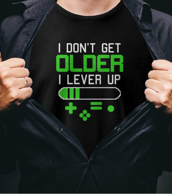 I Don't Get Older I Level Up Gaming Controller Pixel T-Shirt