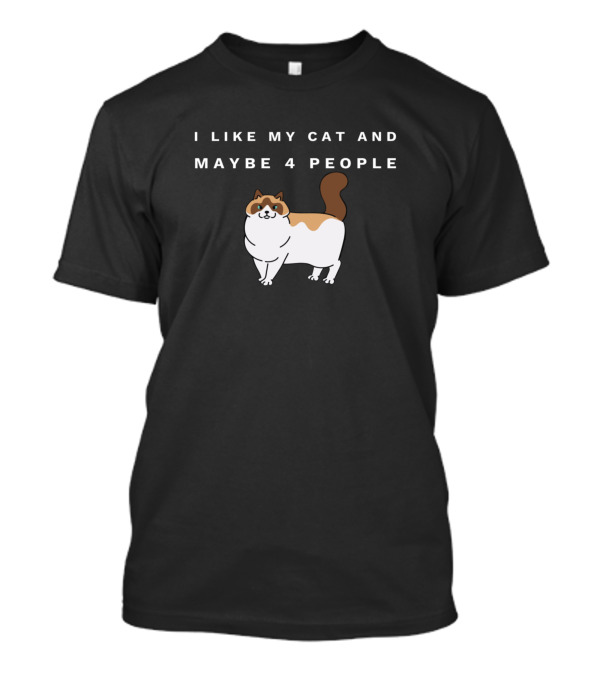 I Like My Cat And Maybe 4 People Cute Fluffy Cat T-Shirt