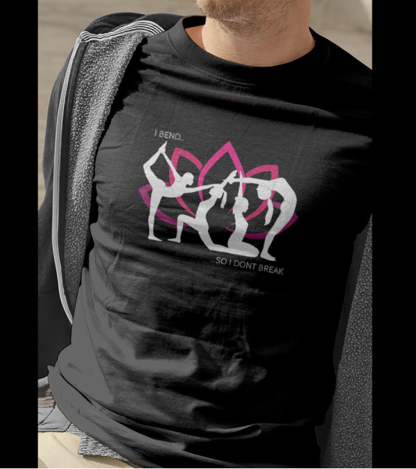 I Bend So I Dont Break Yoga Poses Lotus Background T-Shirt