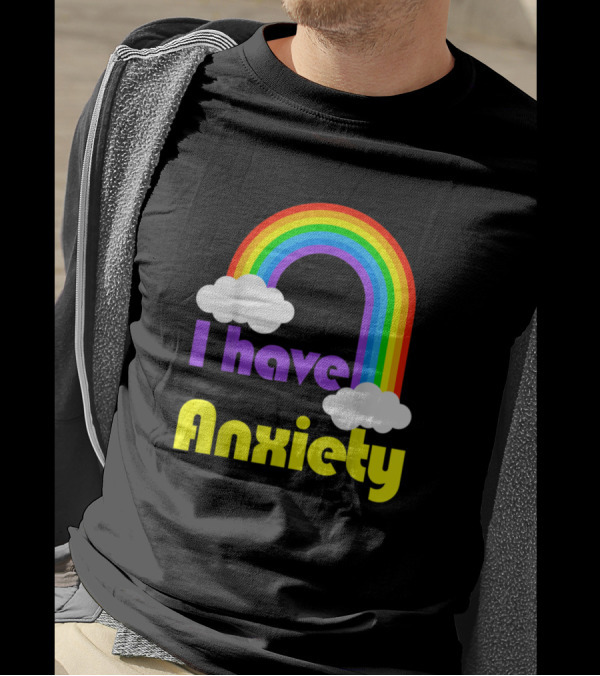 I Have Anxiety Funny Introvert Retro Rainbow T-Shirt
