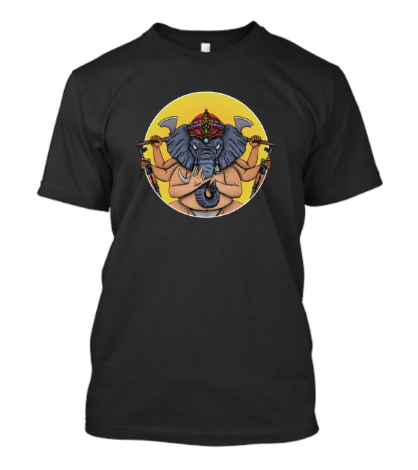 Killer Ganesh AK47 Multi-Armed Warrior T-Shirt