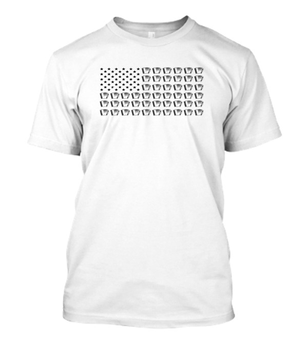 Accordion Player 4th Of July American Flag T-Shirt