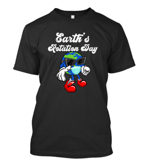 Earth's Rotation Day Funny Earth Character With Sunglasses And Mask T-Shirt
