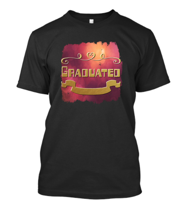 Graduated Elegant Scrollwork And Gold Text Burst T-Shirt