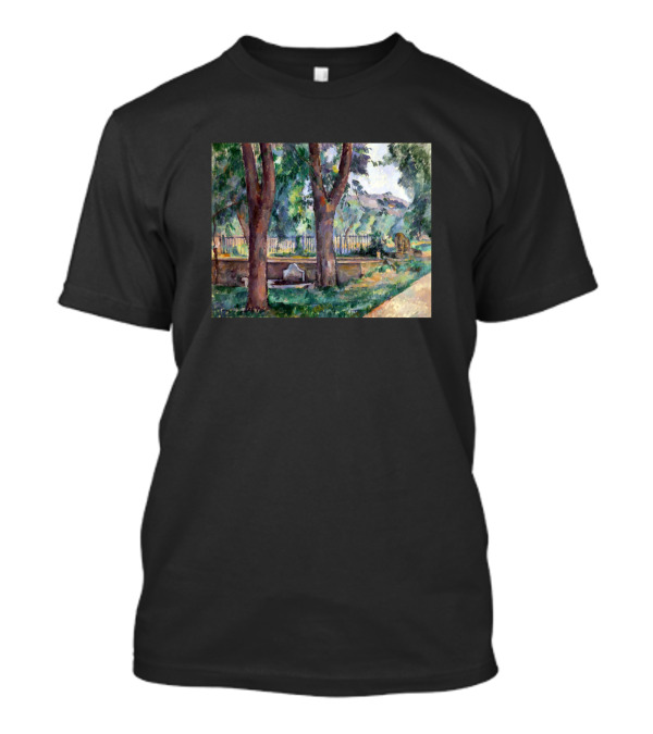 Paul Cezanne The Pool At The Jas De Bouffan Trees And Garden Scene T-Shirt