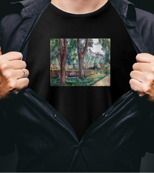 Paul Cezanne The Pool At The Jas De Bouffan Trees And Garden Scene T-Shirt