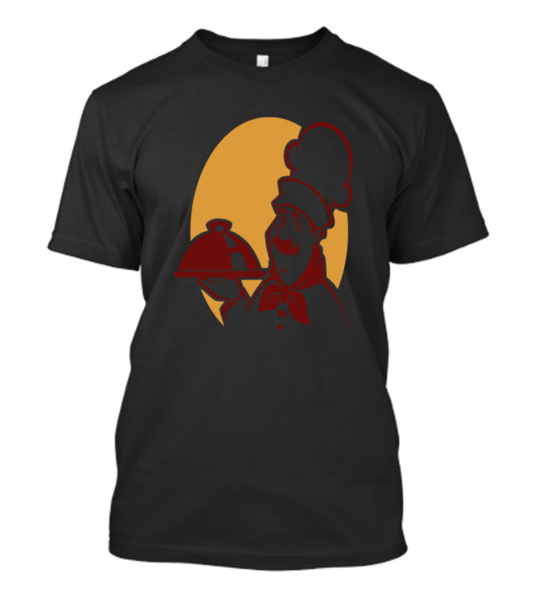 Chef Qufef Retro Cartoon Silhouette With Dish T-Shirt