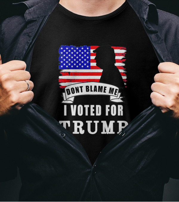 Dont Blame Me I Voted For Trump USA Flag T-Shirt