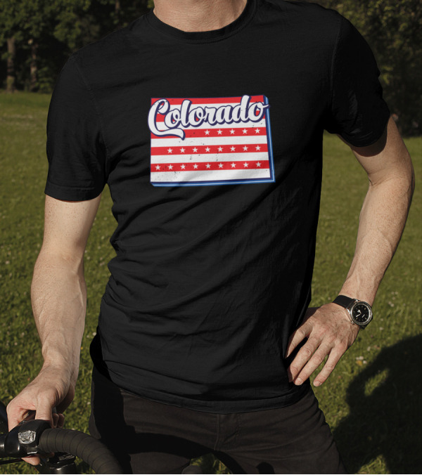Colorado Flag Stars Stripes 4th Of July Celebration USA T-Shirt