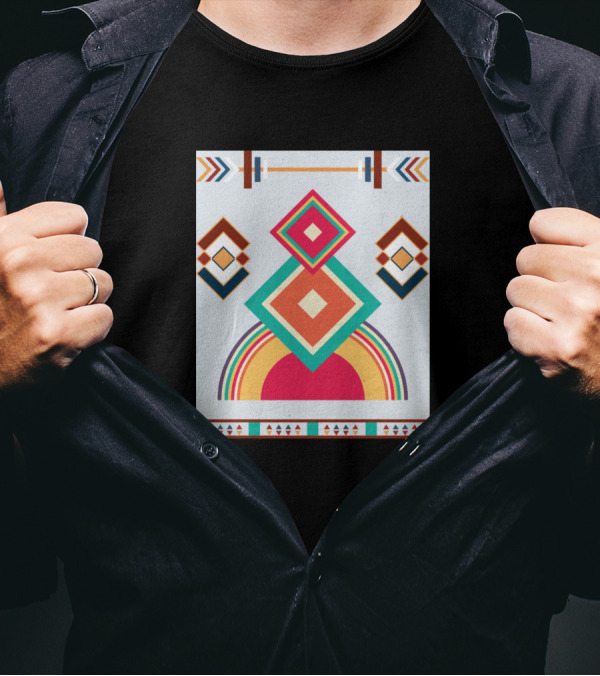 Colorful Boho Style Geometric Arrow T-Shirt