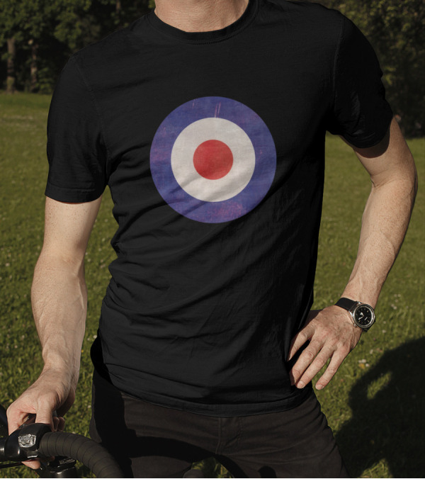 Mod Target Roundel With Vintage Distressed Look T-Shirt