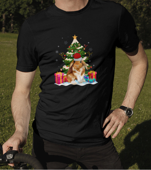 Rabbit Bunny Santa Xmas Tree Dwarf Lop Eared T-Shirt