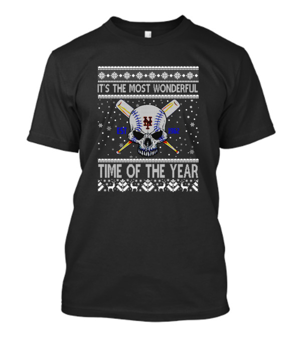 It's The Most Wonderful Time Of The Year NY Baseball Skull Est 1962 T-Shirt